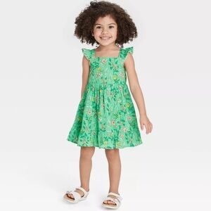 Cat & Jack Green Ruffled Tiered Sundress